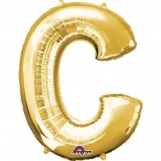 Folinis balionas raidė ''C'' auksinės spalvos