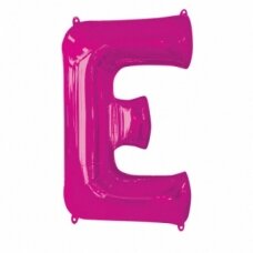 Folinis balionas raidė ''E'' tamsiai rožinės spalvos