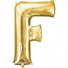 Folinis balionas raidė ''F'' auksinės spalvos