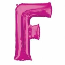 Folinis balionas raidė ''F'' tamsiai rožinės spalvos