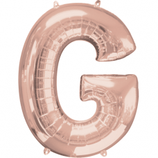 Folinis balionas raidė ''G'' rožinio aukso spalvos