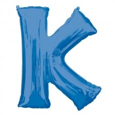 Folinis balionas raidė ''K'' mėlynos spalvos