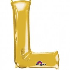 Folinis balionas raidė ''L'' auksinės spalvos
