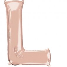 Folinis balionas raidė ''L'' rožinio aukso spalvos