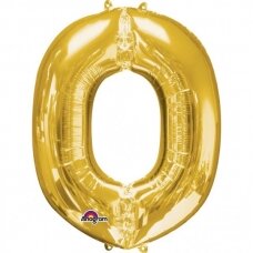 Folinis balionas raidė ''O'' auksinės spalvos