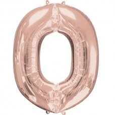 Folinis balionas raidė ''O'' rožinio aukso spalvos