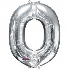 Folinis balionas raidė ''O'' sidabrinės spalvos