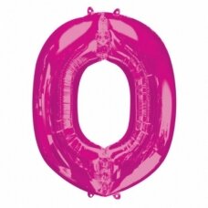Folinis balionas raidė ''O'' tamsiai rožinės spalvos