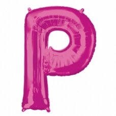Folinis balionas raidė ''P'' tamsiai rožinės spalvos