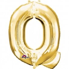 Folinis balionas raidė ''Q'' auksinės spalvos