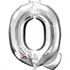 Folinis balionas raidė ''Q'' sidabrinės spalvos