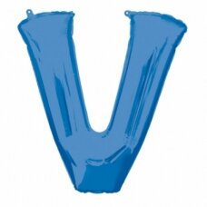 Folinis balionas raidė ''V'' mėlynos spalvos