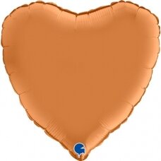 Folinis balionas širdelė, karamelinės spalvos