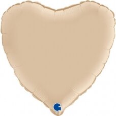 Folinis balionas širdelė, kreminės spalvos