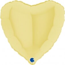 Folinis balionas širdelė, matinė geltona