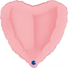 Folinis balionas širdelė, matinė rožinė