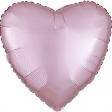 Folinis balionas širdelė, pastelinė rožinė