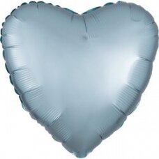 Folinis balionas širdelė, pastelinė žydra