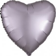 Folinis balionas širdelė, pilkai violetinė