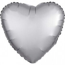 Folinis balionas širdelė, sidabrinė
