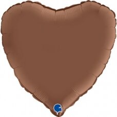 Folinis balionas širdelė, šokoladinės spalvos
