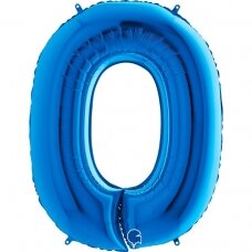 Folinis balionas skaičius ''0'' mėlynos spalvos