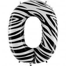 Folinis balionas skaičius ''0'' zebro rašto