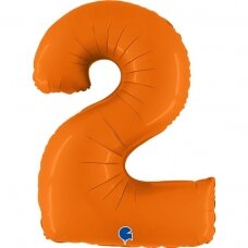 Folinis balionas skaičius ''2'' oranžinės spalvos