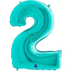 Folinis balionas skaičius ''2'' turkio spalvos