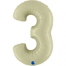 Folinis balionas skaičius ''3'' alyvuogių spalvos