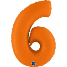 Folinis balionas skaičius ''6'' oranžinės spalvos