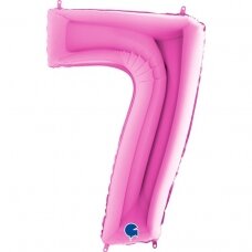 Folinis balionas skaičius ''7'' fuksijos spalvos