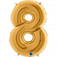Folinis balionas skaičius ''8'' aukso spalvos