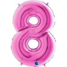 Folinis balionas skaičius ''8'' fuksijos spalvos