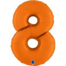 Folinis balionas skaičius ''8'' oranžinės spalvos