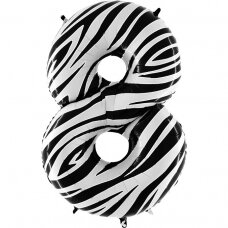 Folinis balionas skaičius ''8'' zebro rašto
