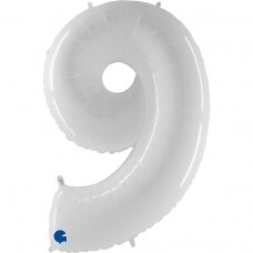 Folinis balionas skaičius ''9'' baltas