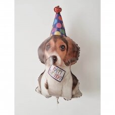 Folinis balionas su heliu ''Šuniukas Happy Birthday''