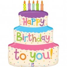 Folinis balionas ''Tortas Happy Birthday to You''