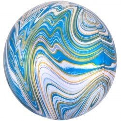 Folinis balionas orbz marblez, mėlynas