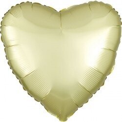 Folinis balionas širdelė, pastelinė geltona