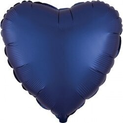 Folinis balionas širdelė, tamsiai mėlyna