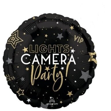 Folinis balionas apvalus ''Lights Camera Party''