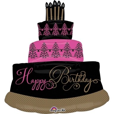 Folinis balionas ''Didelis tortas Happy Birthday''