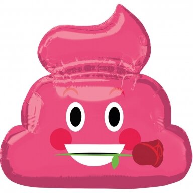 Folinis balionas ''Emoji rožinis kakas''