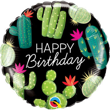 Folinis balionas ''Happy Birthday - kaktusai''