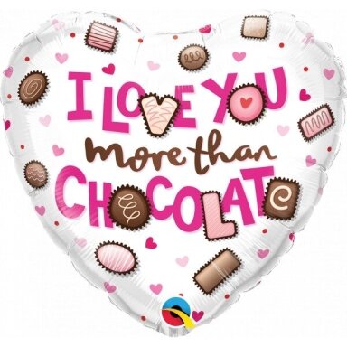 Folinis balionas ''I love You more than chocolate''