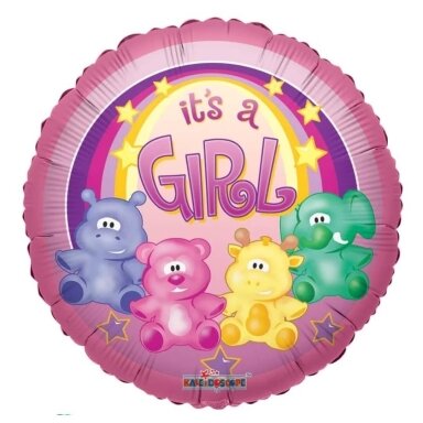Folinis balionas ''It's a Girl - Baby Zoo''