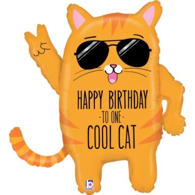Folinis balionas ''Katinas Happy Birthday''