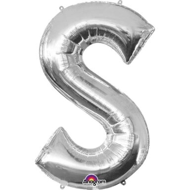Folinis balionas raidė ''S'' sidabrinės spalvos